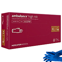 Перчатки прочные Ambulance High Risk XL латексные нестерильные неприпудренные 50 шт. Mercator Medical