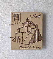 Дерев'яний блокнот "Кіїв Золоті ворота" (на кільцях), щоденник із дерева, подарунок