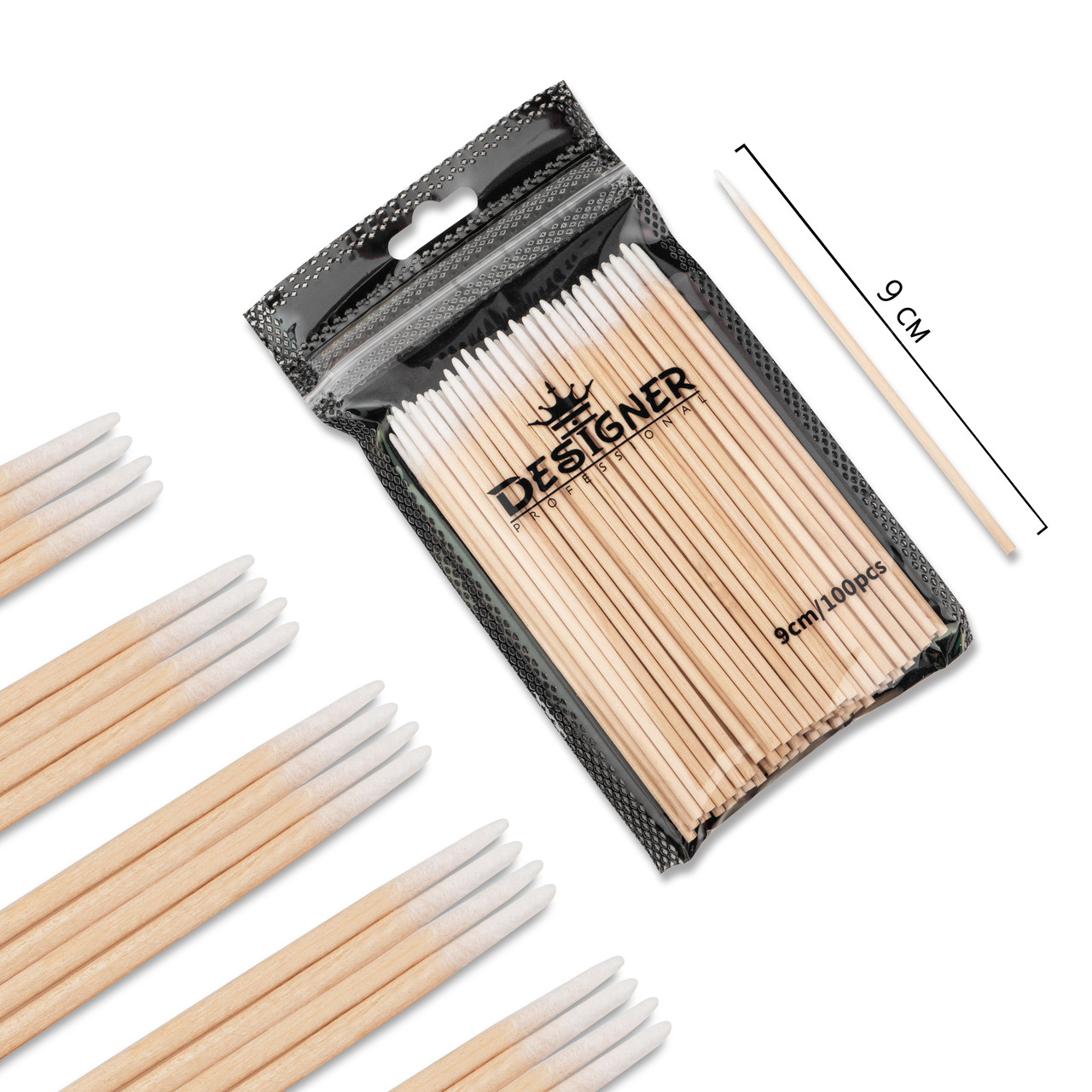 Мікростики дерев'яні Designer Professional, 9 см, 100 шт., фото 1