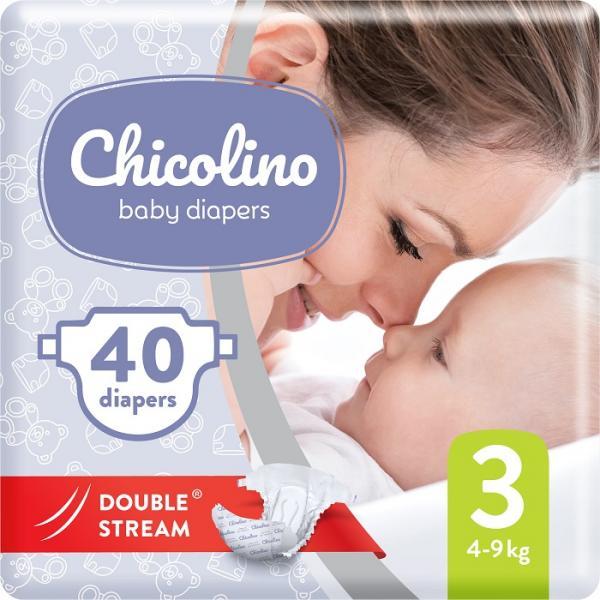Chicolino підгузники дитячі 3 (4-9кг) 40шт MEDIUM Classico (мала пачка)