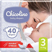 Chicolino підгузники дитячі 3 (4-9кг) 40шт MEDIUM Classico (мала пачка)