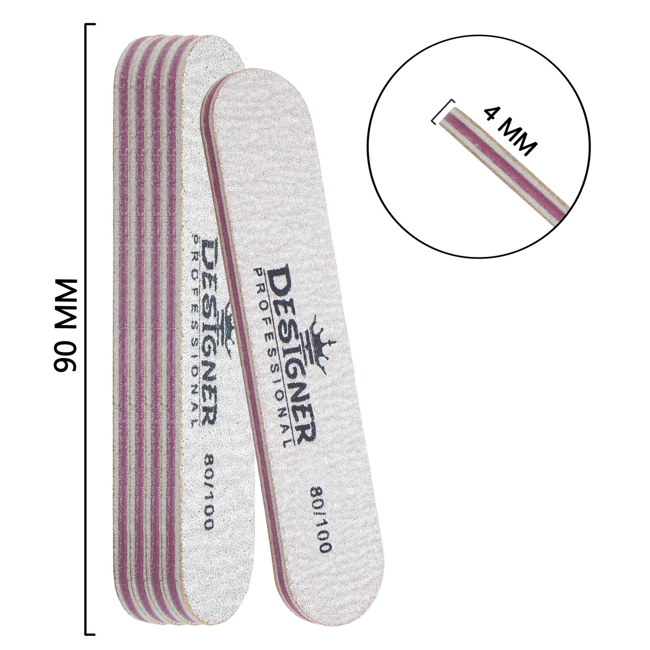 Пилка міні овал для нігтів Designer Professional 80/100, фото 1