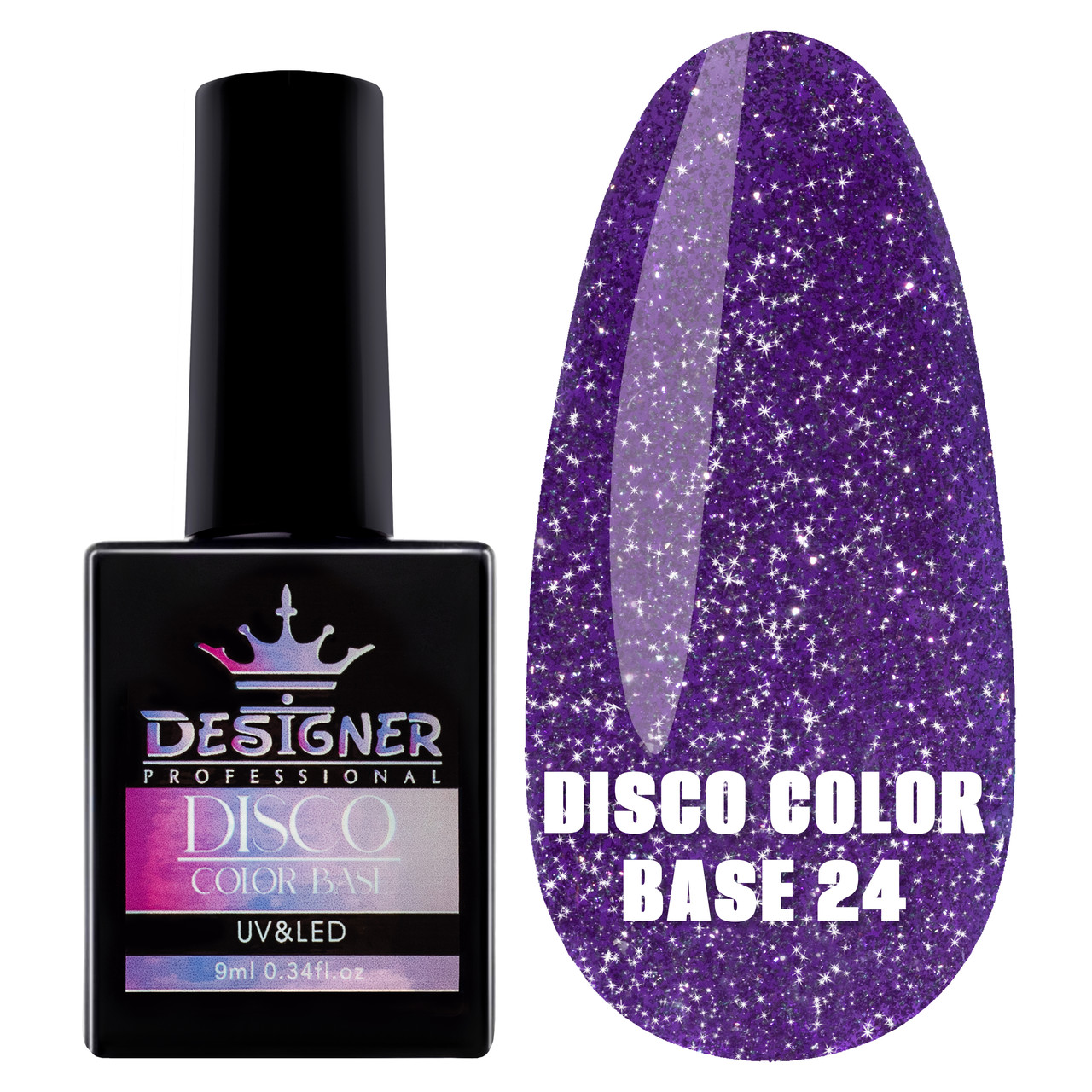 Disco color base Designer Professional 24, 9 мл. Світловідбиваюча база