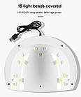 LED лампа для сушіння нігтів H15 USB, 54Вт, 15 діодів, 3 режими 30с/60с/90с, фото 2