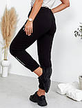 Стильні трикотажні чорні жіночі спортивні штани-джогери великих розмірів (р.48-62). Арт-2750/20, фото 3