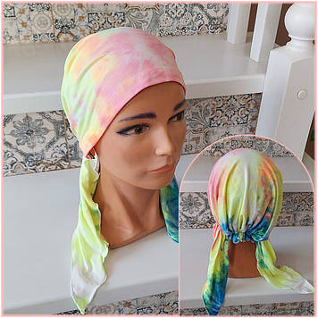 Шапка косинка трикотажна для алопеції (онко) KRALIA- 1