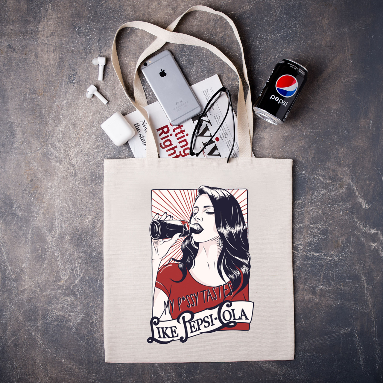 Еко-сумка, шоппер, щоденна з принтом "Lana Del Rey\ like Pepsi cola", фото 1