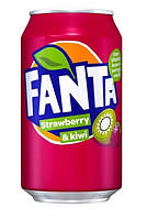 Безалкогольный газированный напиток Fanta Strawberry Kiwi , ж\б , 330 мл