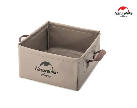 Туристичне складане відро Naturehike Square bucket 13л light brown, складне відро з водостійкої тканини ПВХ