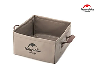 Туристическое складное ведро Naturehike Square bucket 13л light brown, складное ведро из водостойкой ПВХ ткани