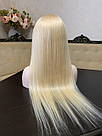 Натуральна перука блонд на пов'язці довгий прямий волос, фото 5