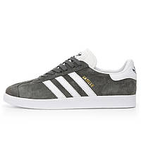 Мужские кроссовки Adidas Gazelle Grey, серые кроссовки адидас газели Gray