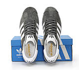 Чоловічі кросівки Adidas Gazelle Grey, сірі кросівки адідас газелі Gray, фото 8