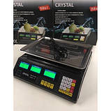 Ваги торгові Crystal CT-500 на 50 кг, ваги торгові з дисплеєм та металевими кнопками, ваги Чорні, фото 9