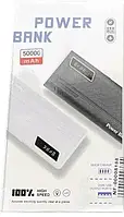 Power Bank 50000 mAh с пластиковым корпусом с зарядом от сети, от солнечной энергии и от USB