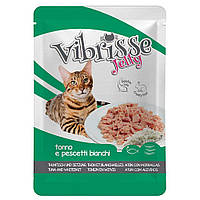 Влажный корм для кошек VIBRISSE JELLY тунец и корюшка в желе 70 г