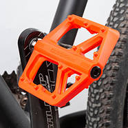 Педалі нейлонові PROMEND M43 ультралегкі топталки для гірського велосипеда BMX MTB з шипами, помаранчеві, фото 3