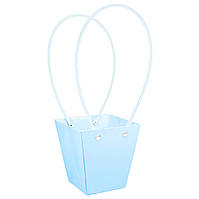 Флористична сумка 12см блакитна з пластиковими ручками вологостійка