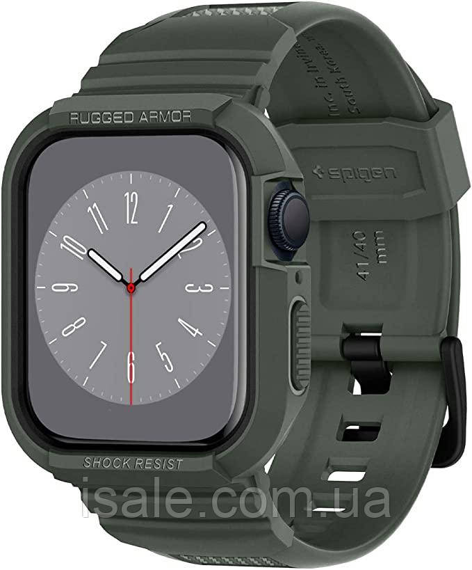 Чохол з ремінцем Spigen Rugged Armor Pro для Apple Watch 40/41 Series 8/7/6/5/4 у кольорі Хакі, фото 1