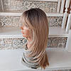 Перука довга з термоволокна мікс блонд омбре CYGJ146-YS10/24ВТ613, фото 3