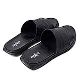 Чоловічі шкіряні літні шльопанці-сланці Jordan, чоловічі чорні капці, шльопанці для чоловіків, фото 10