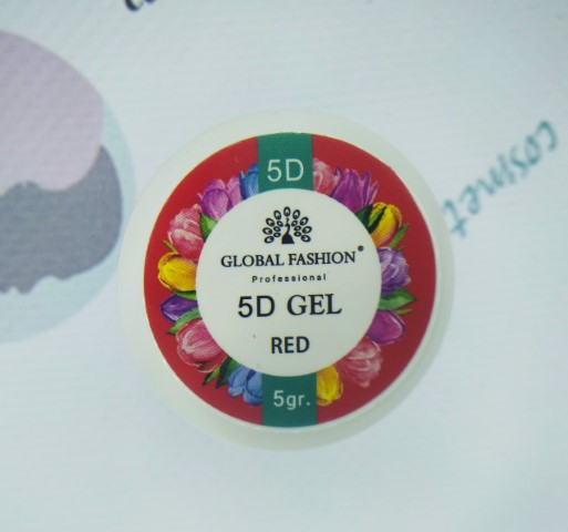 Global Гель для дизайну 5D Gel Red (Червоний) 5гр.