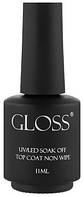 Топ для гель лака Gloss Top Coat non wipe 11 ml with a brush