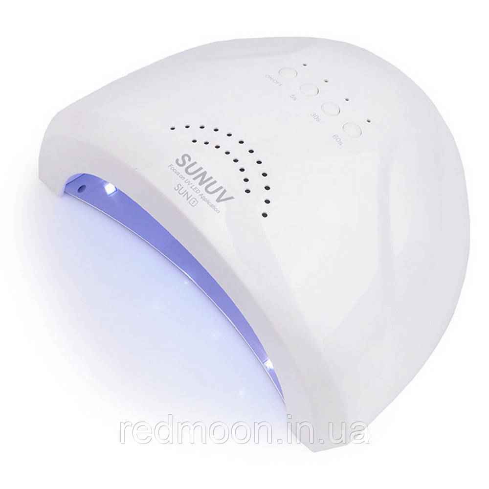 LED+UV Лампа для манікюру Оригінал SUNUV SUN 1, 48 Вт, Біла / Настільна манікюрна лампа для нігтів
