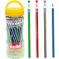 Кулькова масляна ручка у відерці синя Cello CL568L PVC в упаковці 50 шт
