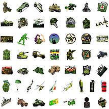 Набір вінілових наклейок стикерів Військові Стикербомбінг на автотелефон ноутбук стіну 50 шт., фото 4