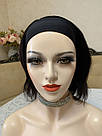 Чорний жіночий натуральний перука на пов'язці хвилясте волосся, фото 3