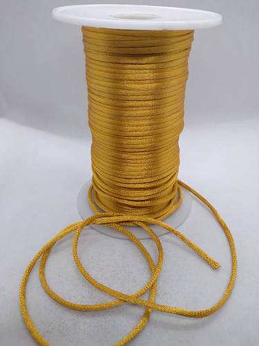 Купить Атласный шнур- сутаж круглый 2 мм / бежево- золотой 39, цена 3. ...