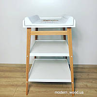 Пеленальный столик деревянный Пеленатор для детей Массажный детский столик 2 полки