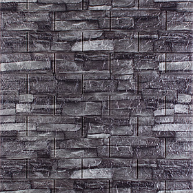 3D панелі самоклейка на стіну, м'які самоклеючі 3Д панелі під цеглу 700х770х5 мм, Сірий Піщаник