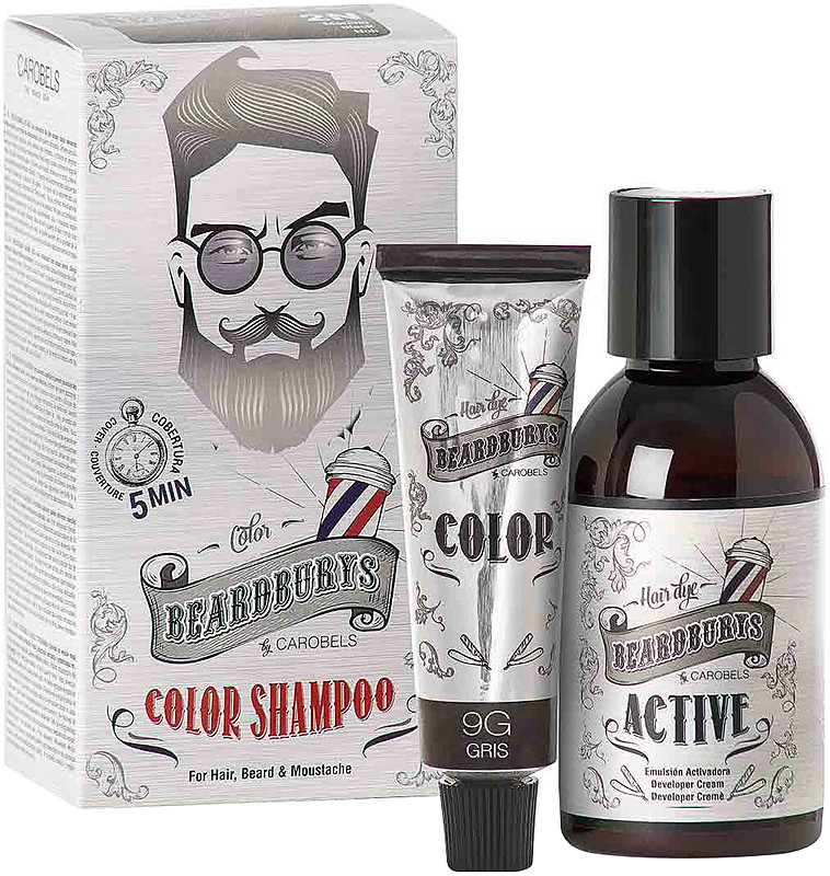 Шампунь камуфлює 9G (сірий) для голови / бороди / усов BEARDBURYS