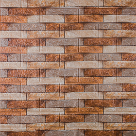 3D панелі самоклейка на стіну, м'які самоклеючі 3Д панелі під цеглу 700х770х5 мм, Коричневий Піщаник
