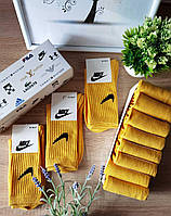 Женские высокие носки Nike унисекс, носки Найк разноцветные, цветные носки Найк, высокие спортивные носки Желтый, 41-45