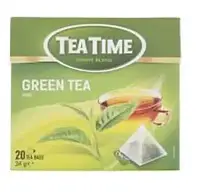Чай зеленый классический в пакетиках GREEN Tea Time, 20 шт. (40 г) в пирамидках (Польша)