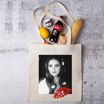 Еко сумка біла з малюнком "Лана дел Рей"