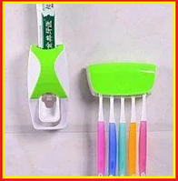 Диспенсер дозатор для зубной пасты и щеток автоматический,держатель для зубных щеток Зеленый mnb