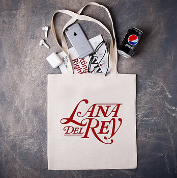 Шоппер з креативним дизайном "Lana Del Rey червоний напис"
