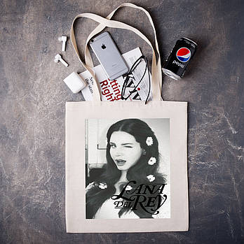 Еко-сумка, шоппер, щоденна з принтом  "ЛАНА ДЕЛЬ РЕЙ"