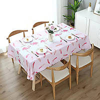 Рожева непромокальна скатертина кухонна водовідштовхувальна скатертина на стіл 144х184см