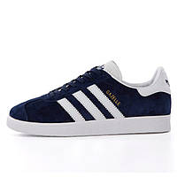 Чоловічі / жіночі кросівки Adidas Gazelle Navy Blue, сині замшеві кросівки адідас газелі