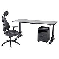 ИКЕА Стол UPPSPEL / GRUPPSPEL, 594.415.15, кресло и комод