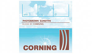 Мінеральна фотохромна лінза із заготівок CORNING, Франція. Brown Ind. 1,523 Ø70-65 (±0,0 / ±2,0)