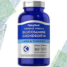 Хондропротектор Piping Rock Glucosamine Chondroitin + MSM & Turmeric Double Strength 360 таблеток (каплетс)
