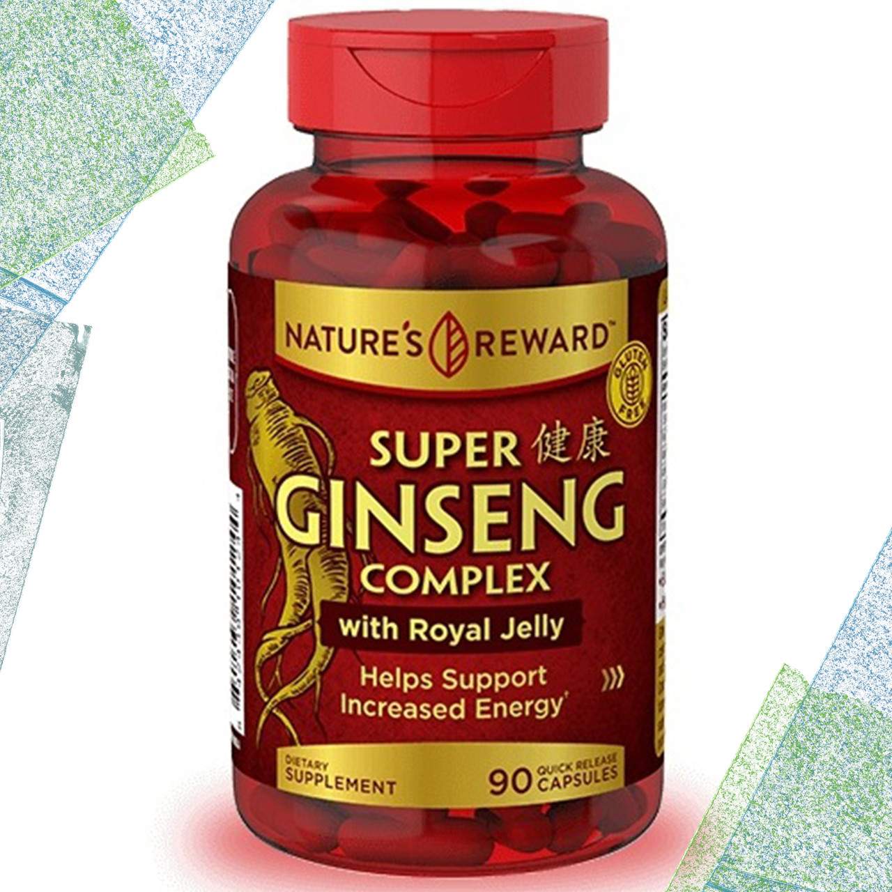 Корейський Женьшень Nature's Reward Super Ginseng Complex with Royal Jelly (Маточне молочко), 90 капсул