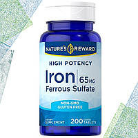 Залізо Nature's Reward Iron 65 мг, 200 таблеток