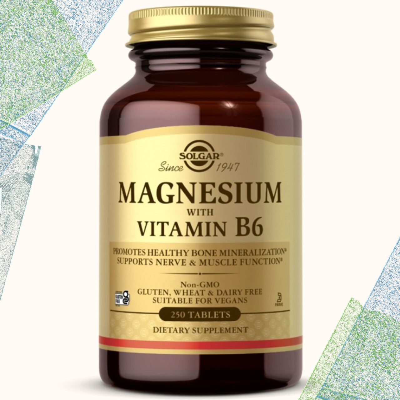 Магній + Вітамін В6 SOLGAR Magnesium with Vitamin B6 250 таблеток